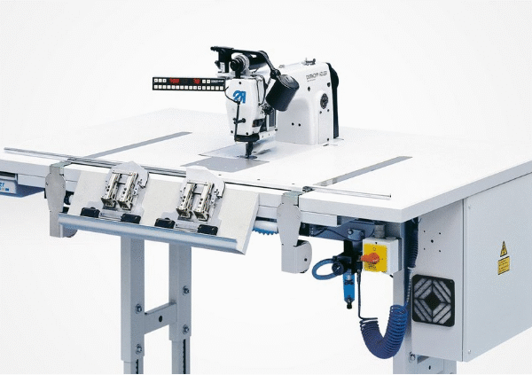 Durkopp Adler 739-23-01 – CNC-controlled sewing unit for runstitching and simultaneous trimming of small parts