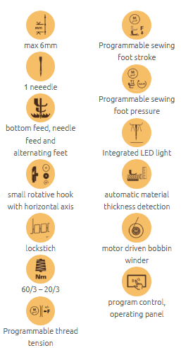 1-52.png Cometa VBO XXS EVO DELTA TRIPLE FEEDING Single needle, lockstitch sewing machine with oscillating arm