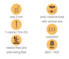VBG TRIPLE FEEDING Single needle, long arm, lockstitch sewing machine with triple feed and 360 rotating vertical axis arm