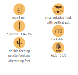 1-57.png VBG DOUBLE FEEDING Single needle, long arm, lockstitch sewing machine with double feed and 360 rotating vertical axis arm