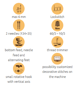 1-67.png Cometa SPO 868 2 NEEDLES FOR DECORATIVE STITCHES 2-Needles Post bed, lockstitch sewing machine, with triple feed