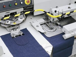 Durkopp Adler 806N – Sewing units for creasing and attaching pockets (knitted & woven fabrics)