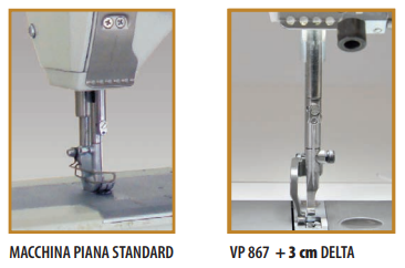 2-32.png Cometa VP 867+3cm DELTA Single or double needle flat bed, lockstitch sewing machine with triple feed