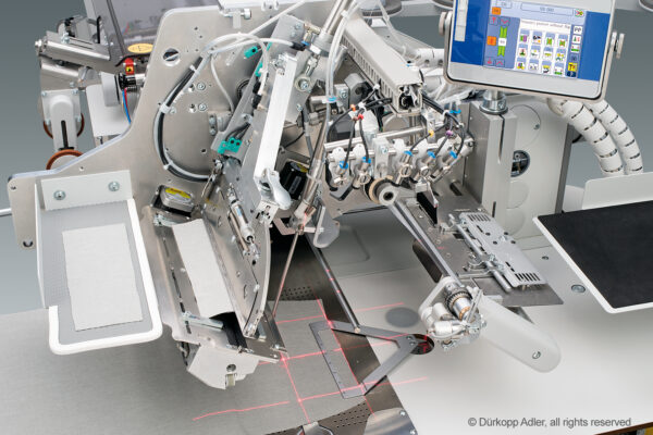 Duerkopp Adler 755 B / 756 B – Sewing units for runstitching straight and slanted pocket openings with fully automatic feeding device