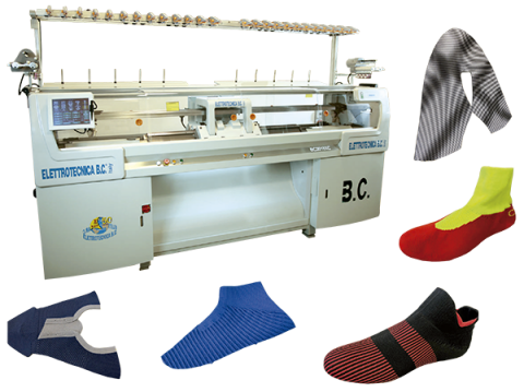 2018XC.png Elettrotecnica BC Mod BC2018XC Machine for the flat knitting of the 2d/3d uppers