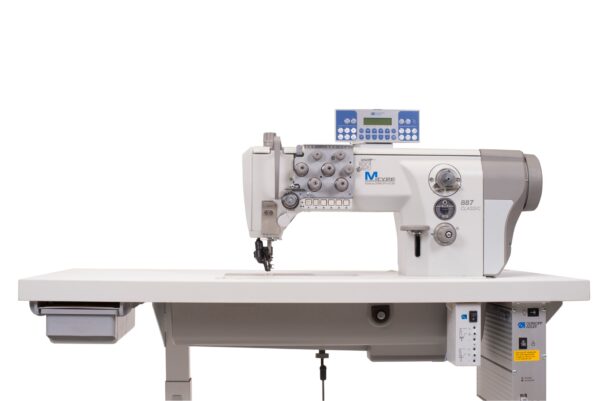 4.jpg Durkopp Adler 887 M-TYPE One or two needle flatbed machine with triple feed - wheel feed, needle feed and driven roller presser for light and medium-heavy materials
