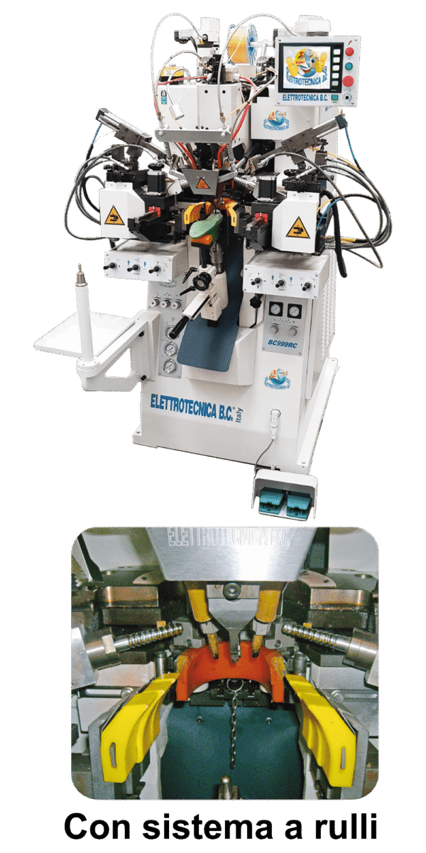 999ct.png Elettrotecnica BC Mod 999 / CT Heel and side lasting machine thermoplastic and nails, programmed, full optional