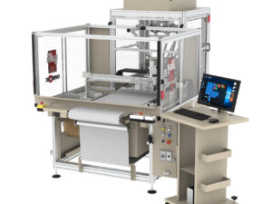 Galli FOTONICA 4.2  Robotized working center for assembling wallet credit card pockets with linear folding machine
