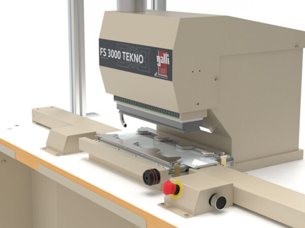 Galli FS 3000 TEKNO Hydraulic single head cutting machine with auto-centering table for belts and stripes