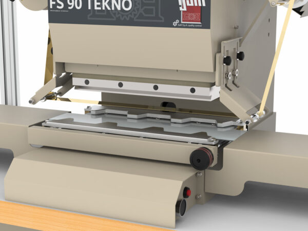 Galli FS 90 TEKNO – FS 90 TEKNO P Hydraulic cutting/embossing machine with auto centering and automatic sliding table for belts and stripes