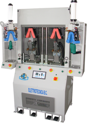 Forepart-activating-and-toe-pre_shaping-machine_Mod-419-_-2CF_1.png Elettrotecnica BC Mod 419 / 2CF Garbasperoni with 2 hot stations and 2 cold stations