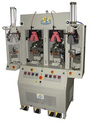 Forepart-activating-and-toe-pre_shaping-machine_Mod-419I-_-2CF_1.png Elettrotecnica BC Mod 419I / 2CF Hot & cold back part moulding machine with stitch-down flanging device