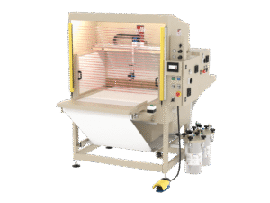Galli TB801-N.1 + UNA6.1 Automatic spray gluing machine with conveyor belt and dryer unit