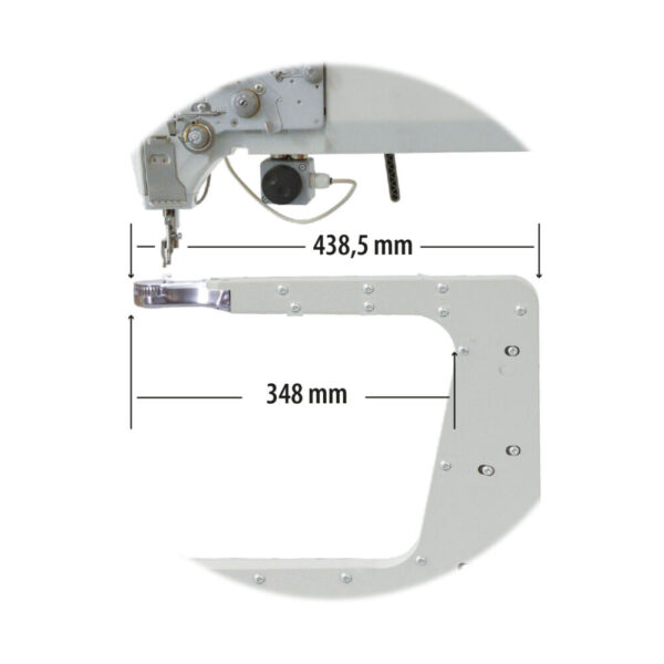 VBG_XXS_LONG_EVO_MIS_BRAC_1000x1000.jpg VBG XXS LONG EVO One needle, long arm, double feed lockstitch sewing machine with 360° vertical axis rotating arm