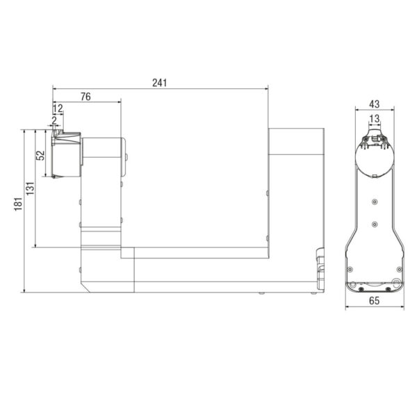 VBO_360_EVO_DELTA_BLU_MISURE_1000x1000.jpg Cometa VBO 360° EVO DELTA Single needle, triple feed, lockstitch sewing machine with 360° horizontal axis rotating arm