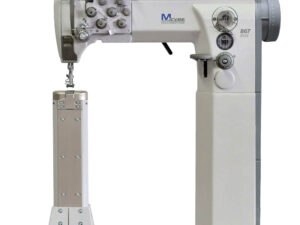 Cometa VCA 40 01 2-needles, post bed, bottom feed, needle feed and alternating feet sewing machine with height adjustment up to 9 mm. Lockstitch, vertical hook