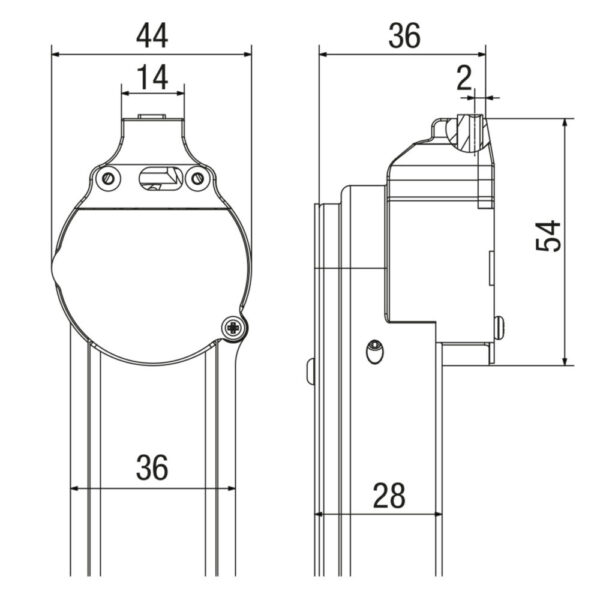 VCA_40_02_XXS_DELTA_MISURE_1000x1000.jpg Cometa VCA 40 02 XXS DELTA post bed, bottom feed, needle feed and alternating feet sewing machine with height adjustment up to 9 mm