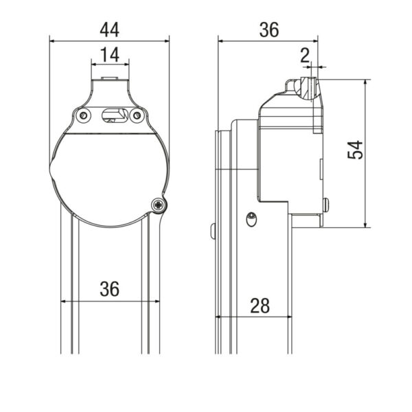 VCA_40_02_XXS_MISURE_1000x1000-1.jpg Cometa VCA 40 – SD 02 XXS Revolving post bed, bottom feed, needle feed and alternating feet sewing machine with height adjustment up to 9 mm
