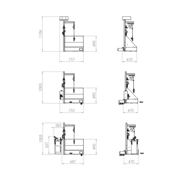 Galli TS 8BB – TS 8 1L – TS 8 10L spray unit for water-based adhesive with suction table