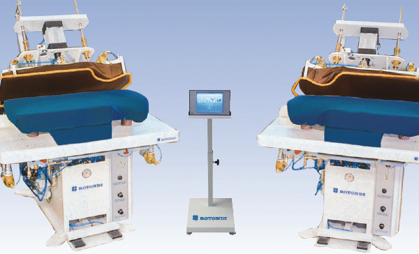 Rotondi FRV T-301 Vertical full back press-inverted blocker. Equipped with Leonardo computer.