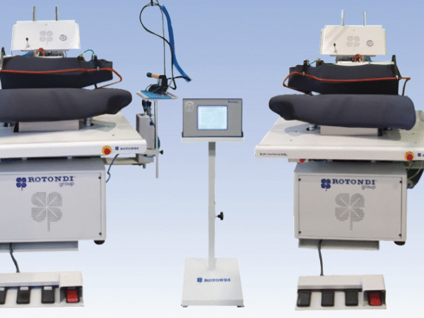 Rotondi FRV U-315 Vertical full back presses for L&R sides and back of ladies kjacket. Equipped with Leonardo computer and precision pressing device