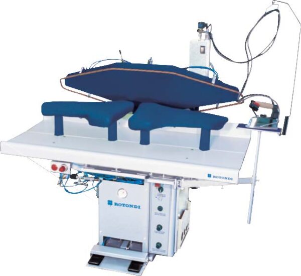 Rotondi FRV J-52.52.1 Vertical full back press for L&R forearm seam opening and cuffs pressing at the same time. Equipped with computer Leonardo