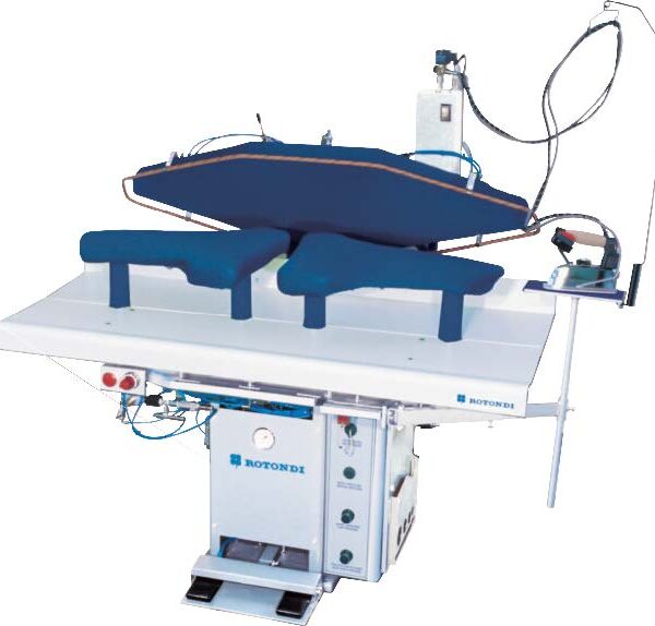Rotondi FRV J-52.52.1 Vertical full back press for L&R forearm seam opening and cuffs pressing at the same time. Equipped with computer Leonardo