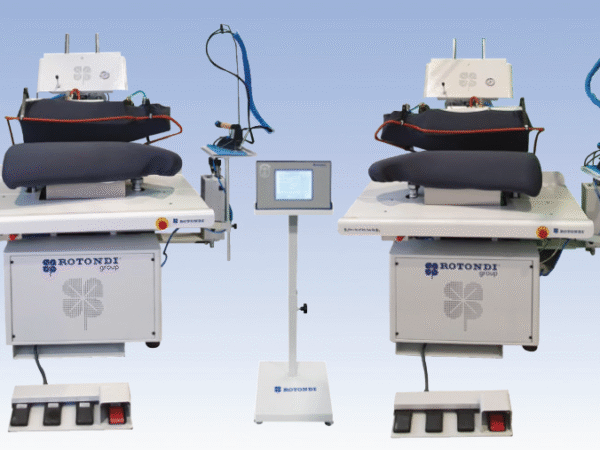 Rotondi FRV O-312 Vertical full back presses for L&R ladies jacket forepart. Equipped with Leonardo computer and precision pressing device