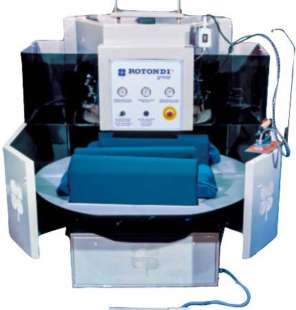 1-46.jpg Rotondi 18RD CB-103 Carousel 180 degree rotation ironing press for L&R lapel rolling. Equipped with LEONARDO computer and precision pressing device