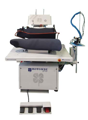 Rotondi FRV U-315 Vertical full back presses for L&R sides and back of ladies kjacket. Equipped with Leonardo computer and precision pressing device