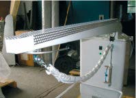 Rotondi 2001E + AR20SD Ironing table for leg seam opening with pneumatic tensioning device