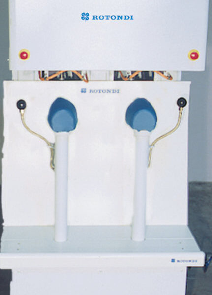 Rotondi GV-288 Vertical press for L&R shoulder of ladies jacket. Equipped with Leonardo computer and precision pressing device