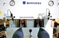 Rotondi GV-300 Vertical press for L&R shoulder. Equipped with Leonardo computer and precision pressing device