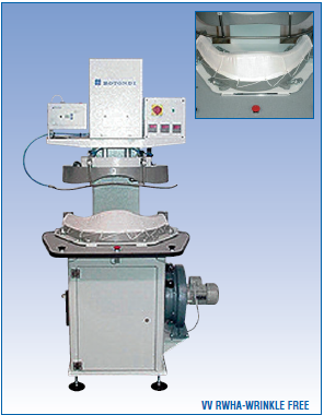 Rotondi SERIE VV WRINKLE FREE - машины с вертикальным закрытием для финишной обработки и проклейки швов на рубашках без складок (wrinkle-free).