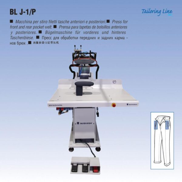 Rotondi BL J-1/P Press for pocket welt pressing