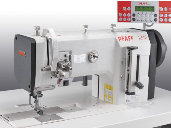 PFAFF 1246 Double-needle flatbed sewing machines with large vertical hook (Unison feed)