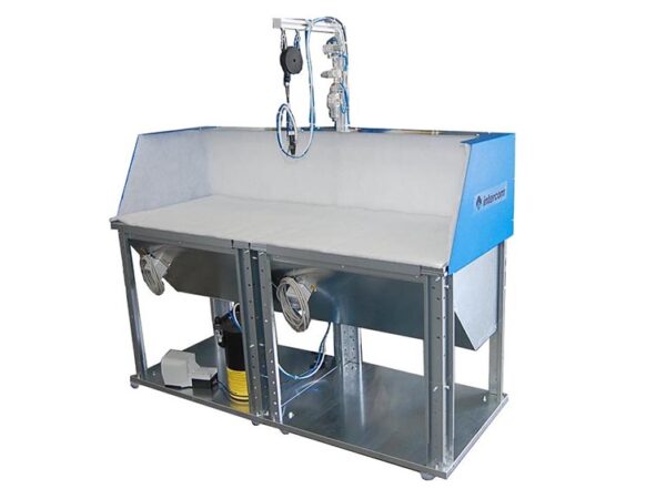 INTERCOM I988 - Vacuum bench B9 spraying system S8 and tank CO Manual machine suitable for a wide range of gluing