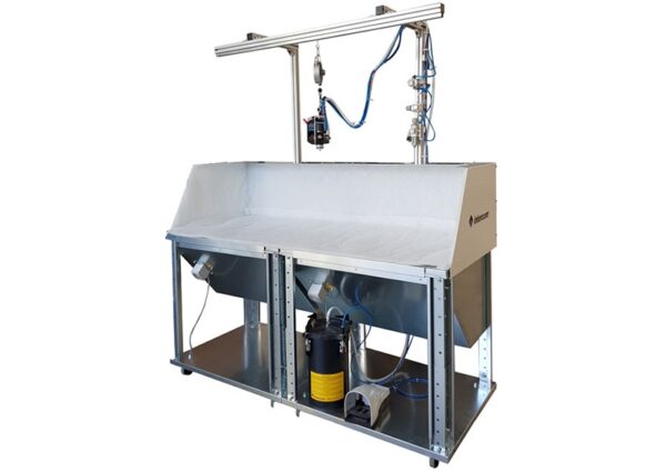 INTERCOM I998 - Vacuum bench B9 spraying system S9 and tank CO Manual machine for gluing leather and fabrics