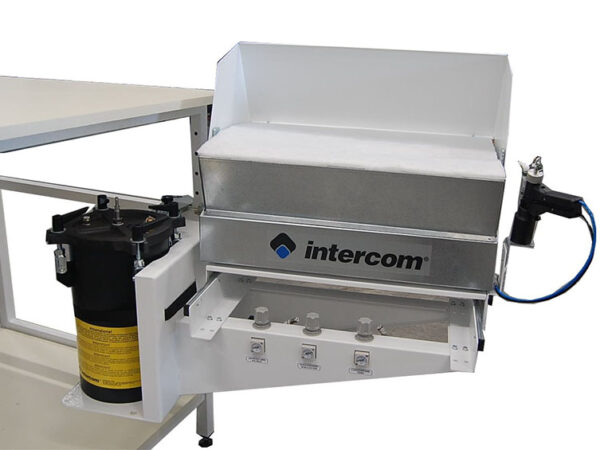 INTERCOM IB348 - Retractable system with vacuum bench B3 spraying system and tank CO Manual machine for gluing