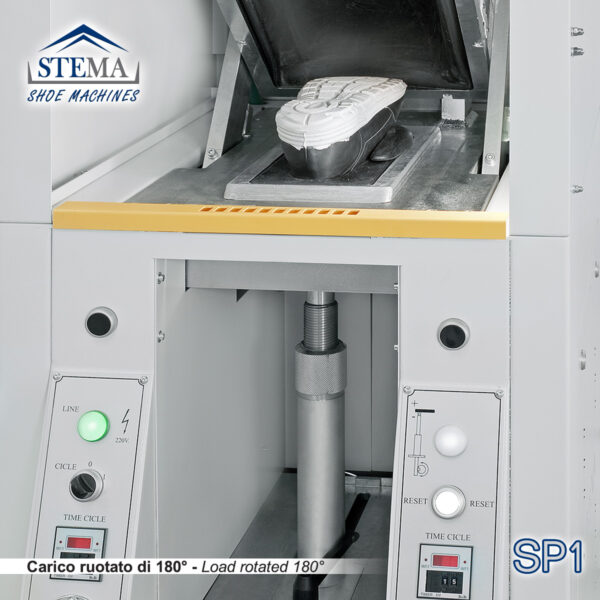 Stema SP1 pneumatic press for double-membrane and pressure soles.