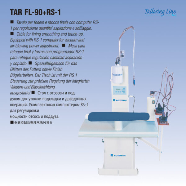 Rotondi TAR FL-90+RS1 Vacuum and air-blowing table for lining smoothing and touch-up