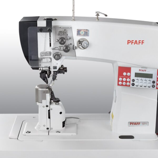 PFAFF 571  Post bed special sewing machine with wheel feed, roller presser and needle feed (left post)