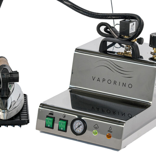 Portable steam generator with wheels, with 4,5 L boiler, equipped with 350 W padded and heated steam brush